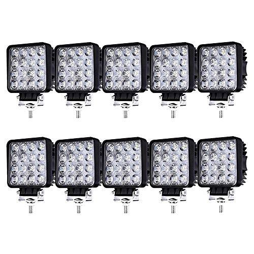 Hengda 10x 48W LED Arbeitsscheinwerfer 12v Scheinwerfer für Traktor, Auto, LED Strahler LKW, Offroad, PKW Zusatzscheinwerfer Rückfahrscheinwerfer Wasserdicht IP67 SUV