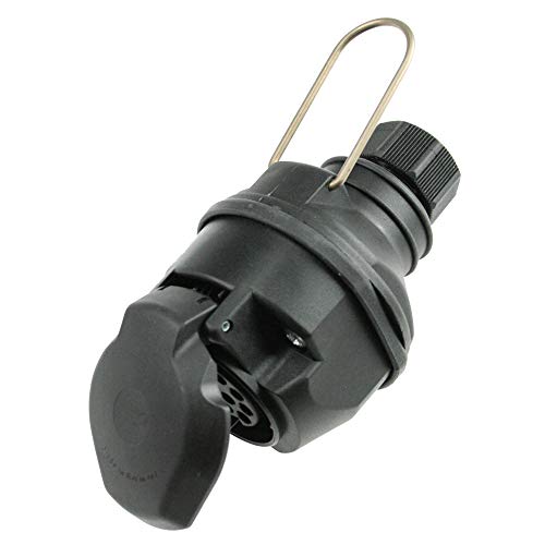 as – Schwabe Caravan Kupplung 13-polig – Camping & Caravan 12 V Adapter – Leitung DIN ISO 1724 mit Sicherungsbügel & Schraubanschluss– Wohnwagen & Wohnmobil Zubehör – IP44 – Made in Germany I 60466