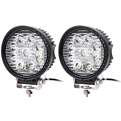 2X LED Scheinwerfer 27W Arbeitsscheinwerfer Arbeitslicht SUV Offroad IP67 2430 Lumen mit 9 LEDs Reflektor Rückfahrscheinwerfer ATV, UTV, Offroad, Traktor, LKW, Runde, 6000-6500K