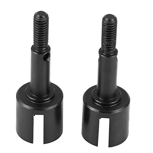 Dilwe 2 Stücke RC Auto Radachse, Aluminiumlegierung Metall Radachse für HIMOTO E10MTL / E10MT / E10BP 1/10 Skala RC Auto Ersatzteil Zubehör( Schwarz)